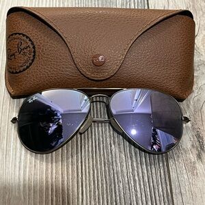 Ray-Ban 58 mm Aviators bronze frame with grey/purple lenses